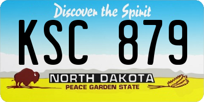 ND license plate KSC879