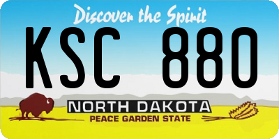 ND license plate KSC880