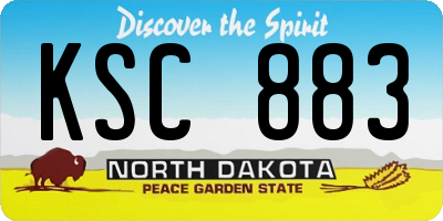 ND license plate KSC883