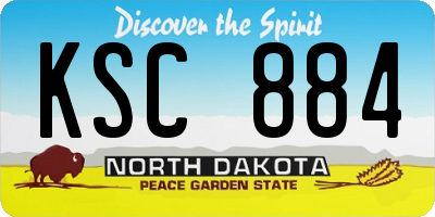 ND license plate KSC884