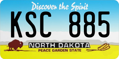 ND license plate KSC885