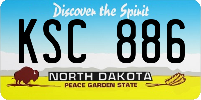 ND license plate KSC886
