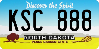 ND license plate KSC888