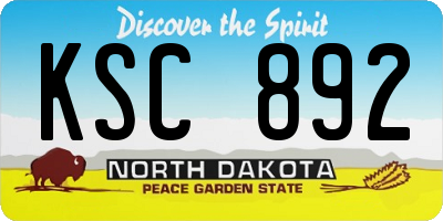 ND license plate KSC892