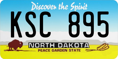 ND license plate KSC895