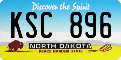 ND license plate KSC896