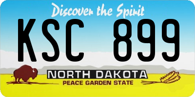 ND license plate KSC899