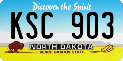 ND license plate KSC903