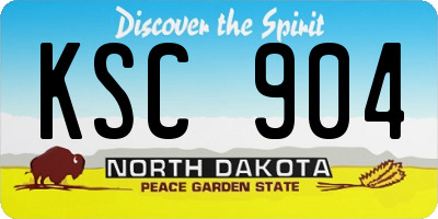 ND license plate KSC904