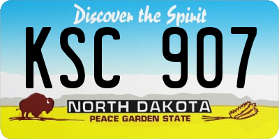 ND license plate KSC907