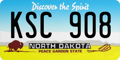 ND license plate KSC908