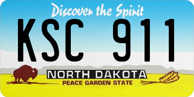 ND license plate KSC911