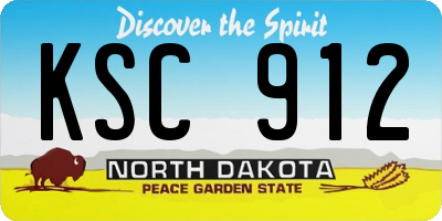 ND license plate KSC912