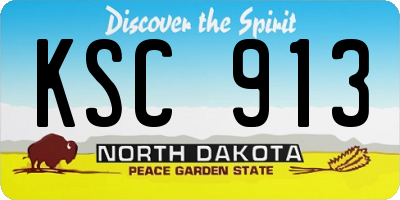 ND license plate KSC913