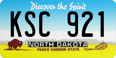 ND license plate KSC921