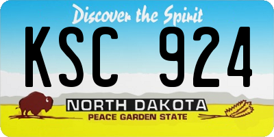 ND license plate KSC924