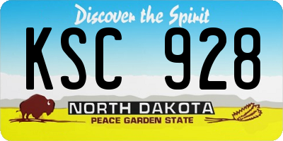 ND license plate KSC928