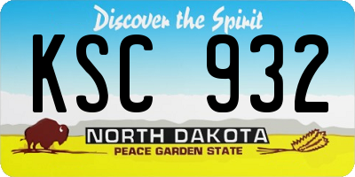 ND license plate KSC932