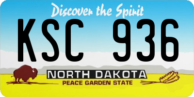 ND license plate KSC936