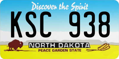 ND license plate KSC938