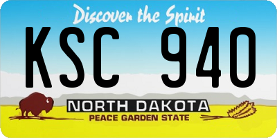 ND license plate KSC940