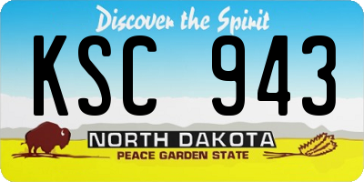 ND license plate KSC943
