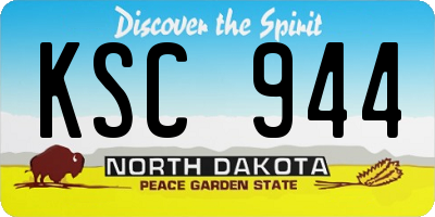 ND license plate KSC944