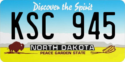 ND license plate KSC945