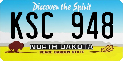 ND license plate KSC948