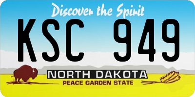 ND license plate KSC949