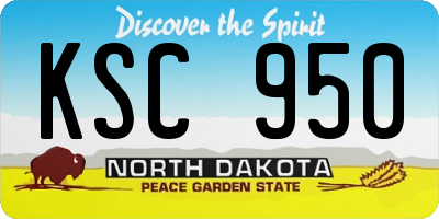 ND license plate KSC950