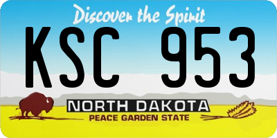 ND license plate KSC953