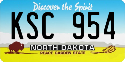 ND license plate KSC954