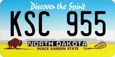 ND license plate KSC955