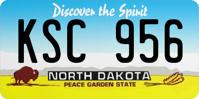 ND license plate KSC956
