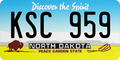 ND license plate KSC959