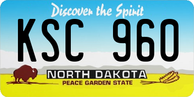 ND license plate KSC960