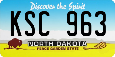 ND license plate KSC963