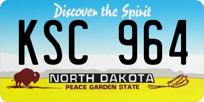 ND license plate KSC964