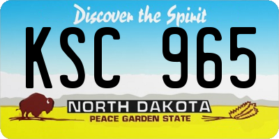 ND license plate KSC965