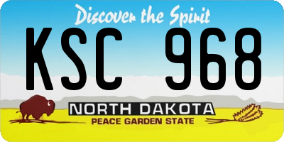 ND license plate KSC968