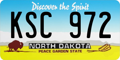 ND license plate KSC972