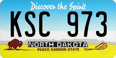 ND license plate KSC973