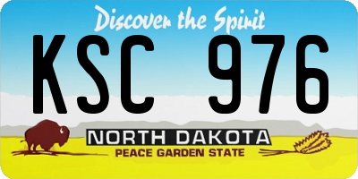 ND license plate KSC976