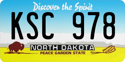ND license plate KSC978