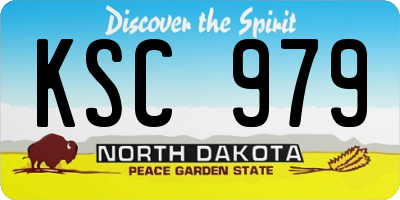 ND license plate KSC979
