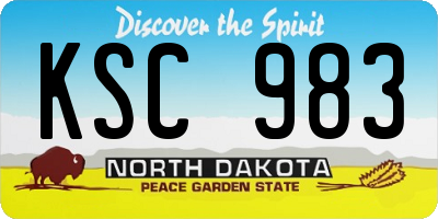ND license plate KSC983
