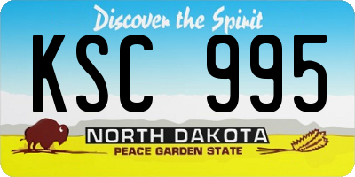 ND license plate KSC995