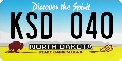ND license plate KSD040