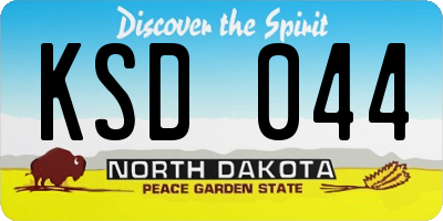 ND license plate KSD044